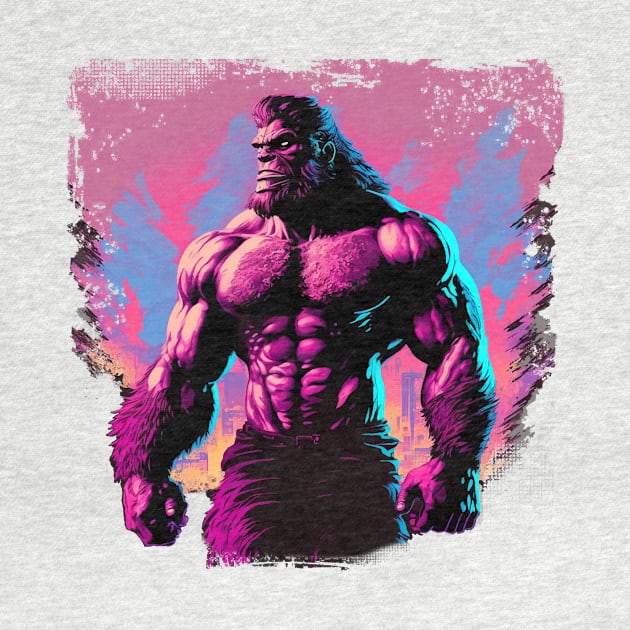 Synthwave Bigfoot by Abili-Tees